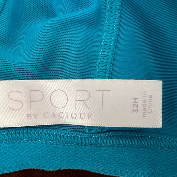 💥2/$15 Cacique turquoise lace & mesh no wire full coverage bra size 32H - Picture 8 of 11